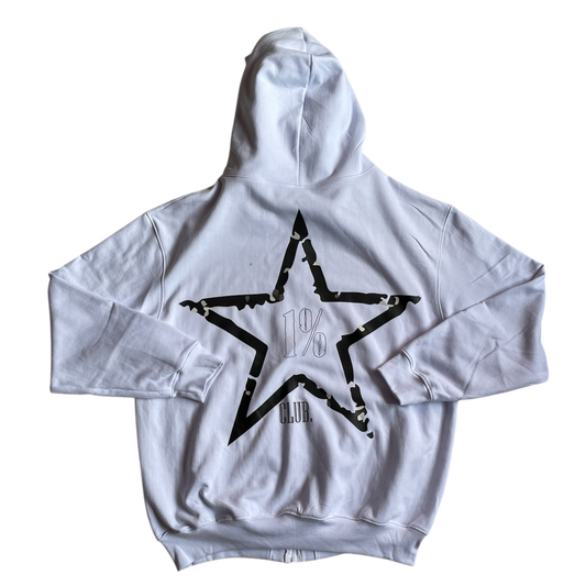 1% Club Hoddie Zipper White